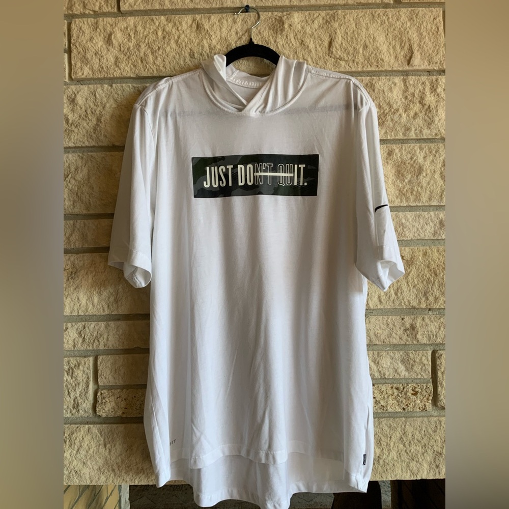 Nike White 'Just Don't Quit' Men's Hoodie